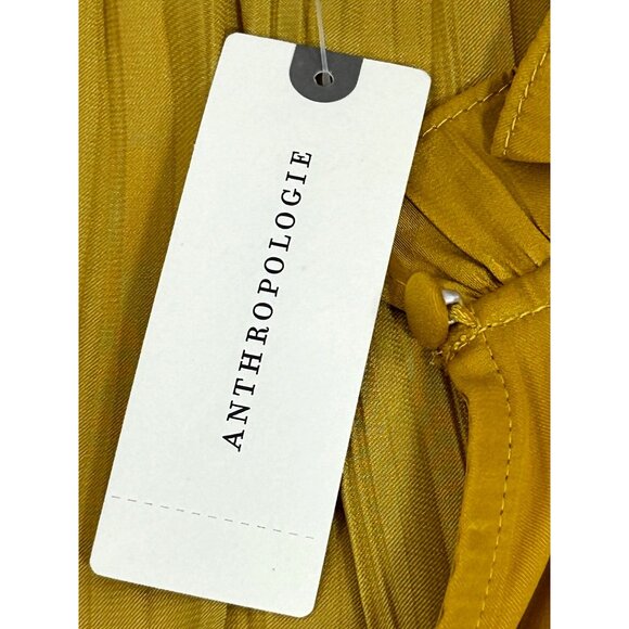 Anthropologie Top M Honey Yellow Tiered Sleeveless Ruffles Boho Keyhole A-Line - Picture 6 of 15